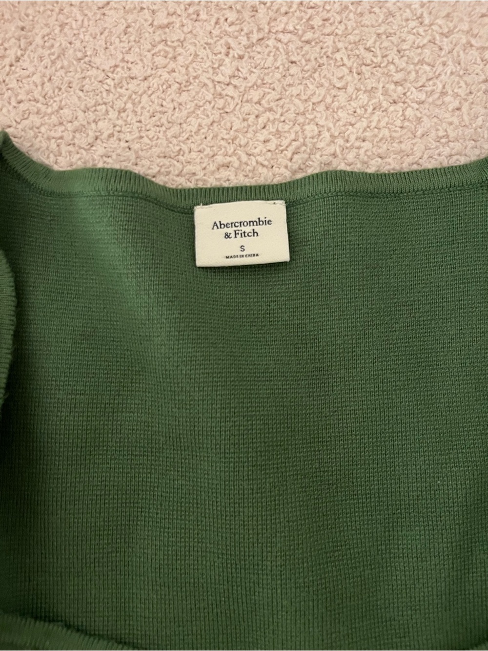 Abercrombie Green Long Sleeve Scoop Neck Top - Picture 4 of 4